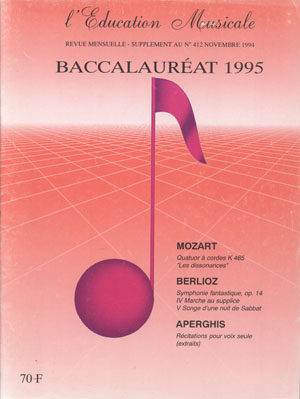 n° 412 novembre 1994 - supplément BAC 1995